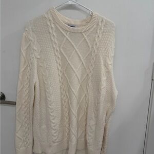 Old Navy Women's Ivory Cable Knit Sweater